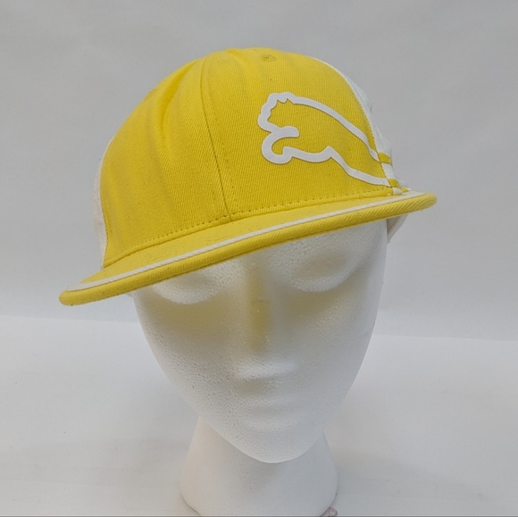 Yellow and white kids puma hat flat bill - Picture 1 of 6